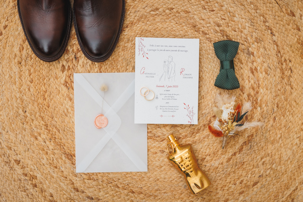 La table des mariés est dressée lors d'un mariage au château de la Sébrandière en Vendée