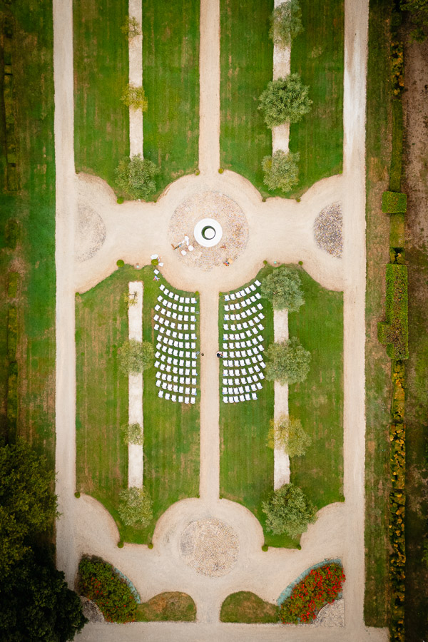 Vue aérienne de la cérémonie de mariage - Photographe